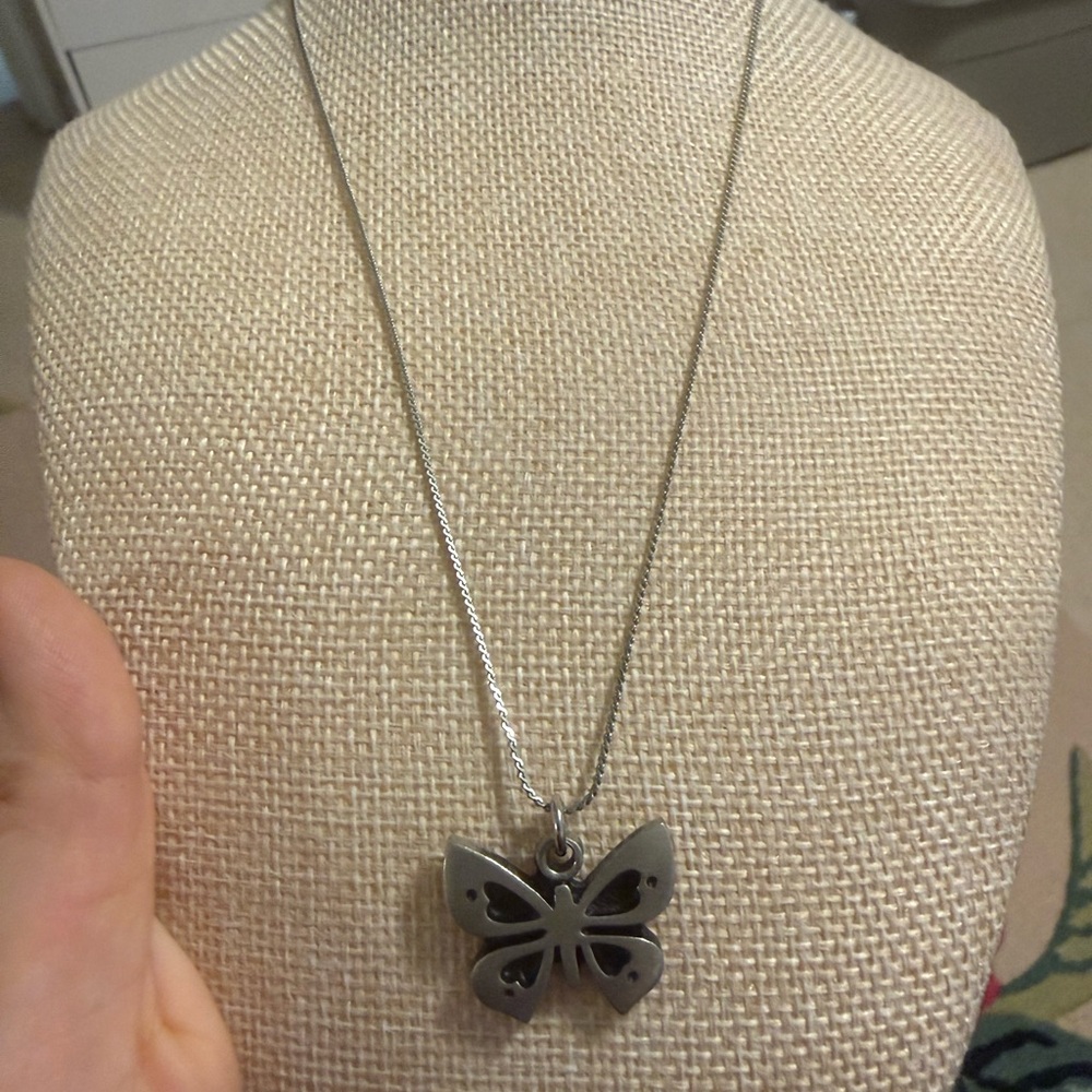 Elegant Silver Butterfly Pendant Necklace